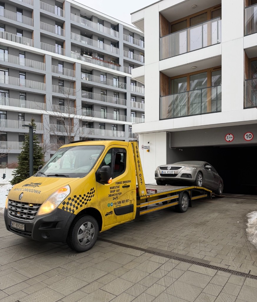 Holowanie z parkingu podziemnego — pomoc drogowa Warszawa 24h